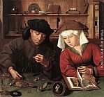 Quentin Massys Famous Paintings - The Moneylender and his Wife